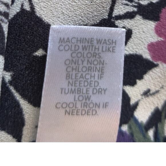 j. Jill Floral Long Sleeve Multicolor Shirt Blouse Sz XL Collared Front Pocket - Picture 9 of 10